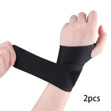 1件/2件装可调节运动护腕，黑色举重护腕，男女通用，羽毛球网球健身房健身护腕配件 - 彩色 - 查看 23