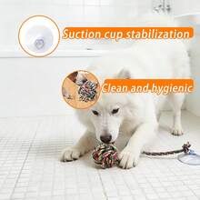 狗狗互动吸盘打结玩具，耐用耐咬玩具，消耗狗狗精力，主人与宠物互动球绳玩具，宠物必备用品 - 彩色 - 查看 7