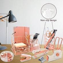 Grehge fice Desk Organizers Rose Gold 13PCS Office Supplies and Accessories Desk organizer Acrylic - Oro rosa 13 piezas - Ver 6