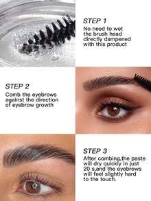 USHAS眉毛定型啫喱（含眉刷），持久防水防汗透明眉胶 - 無色 - 查看 8