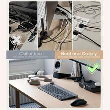 45pcs Cable Organizer Kit, Includes 15pcs Silicone Ties + 30pcs Writable Cable Labels, Data Cable Binding Straps For Travel, Home, Office Desk Wire Management - Mixed Colors - View 5