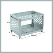 Dual-Layer Stylish Minimalist Desktop Storage Rack, Home/Bedroom Cosmetic Organizer - Multicolor - View 7