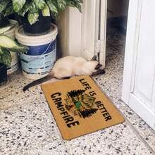 Camping Door Mat Life is Better by The Campfire Camper Doormat Bathmat for Bathroom Home Outdoor Indoor Entrance Camping Welcome Mats for Front Door Porch Entryway 17x30 Inches - La vida es mejor junto a la fogata. - Ver 6