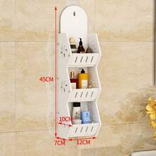 1 chiếc kệ treo tường 3 tầng màu trắng có móc, chất liệu PVC, kệ đựng đồ đa năng treo tường phòng tắm, kệ chống ẩm treo tường, kệ đựng đồ dùng phòng tắm dung tích lớn, kệ phòng tắm, kệ nhiều tầng không cần khoan; thích hợp cho không gian hẹp để mở rộng không gian lưu trữ, dùng để đựng đồ dùng vệ sinh cá nhân, mỹ phẩm và bàn chải đánh răng, thích hợp cho phòng ngủ, phòng khách, nhà bếp, phòng tắm, trang trí tường, kệ treo tường. - trắng - Xem 13