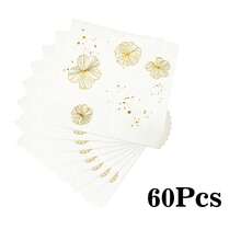 20pcs Gold Foil Flower Napkins, Suitable For Wedding Party And Gatherings - Hot Stamping Paper Towels - View 10