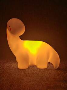 1pc Dinosaur Shaped Night Light, Battery Powered, Cute Silicone Night Light For Kids, Baby Care Lamp, Bedside Table Decor Light, Suitable For Children's Bedroom, Living Room, Office, Holiday Decoration - Warm White Light - View 3