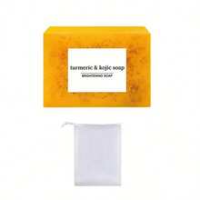Handmade Turmeric Kojic Soap | Brightening & Deep Cleansing Bar | Moisturizing Body Wash For Dark Spots | Long-Lasting Floral Scent | Travel Size Gift Set For Women Holiday - Màu vàng - Xem 10
