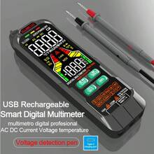 USB Rechargeable Smart Digital Multimeter, Professional Current Voltage Detection Pen, Capacitance Temperature Auto-Range Tester, Multifunction Multimeter - Black - View 2