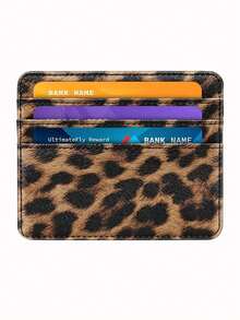 1pc Printed Multi-Card Slot Fashion Unisex Card Holder Leopard Print Valentine's Day Leopard Cheetah Print Card Case Card Wallet Name Card Holder Credit Card Holder Mini Wallet Card Pouch For Women Small Wallet Photo Card Holder - Multicolor - View 7