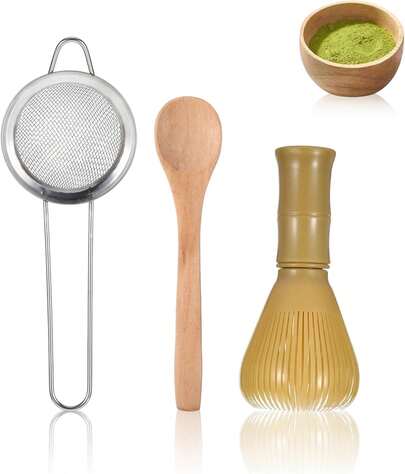 3PCS Resin Matcha Whisk Set, Easy-To-Clean Macha Tools Stirring, Suitable Making Matcha, Tea Accessories Tea Lovers Birthdays EUJ3