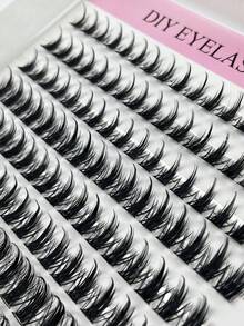 Hinarin 204 sợi mi giả D Curl 12-18mm kiểu Manga có gai, mi giả dạng chùm mềm mại, mi giả anime có thể tái sử dụng, mi giả lông chồn kiểu cổ tích, mi giả từng sợi riêng lẻ. - D - Xem 3