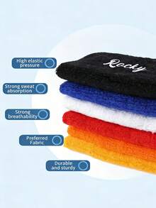 Bandeaux de poignet absorbants personnalisables pour hommes et femmes - Motif et nom personnalisables pour le tennis, le basket-ball, la course, le yoga, les sports de fitness - Multicolore - Voir 3