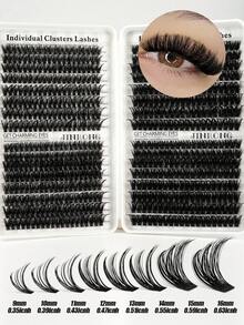 Bộ mi giả dạng chùm 640/624/60 sợi, sổ mi cá nhân, mi giả dung lượng lớn, bộ mi giả nhiều độ dài 9-16mm, bộ dụng cụ nối mi tự làm tại nhà cho người mới bắt đầu, chùm mi giả, mi giả cá nhân, phù hợp cho đi lại hàng ngày, hẹn hò, lễ hội âm nhạc, giúp mắt trông to hơn. - D - Xem 3