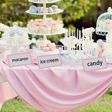 24/48 Pcs Pink Tented Place Cards, Folded Place Cards Are Ideal For Wedding Place Cards, Buffet Food Label, Banquet Tables, Cocktail Parties, And Name Cards - A - View 3