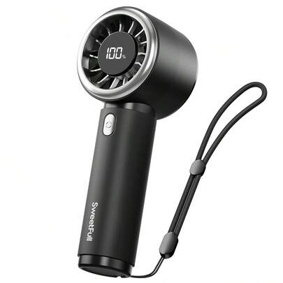  SWEETFULL迷你便携式电风扇 - 可爱手持涡轮风扇，带可充电电池，5档风速，是女性和女孩化妆和睫毛护理的必备品，小巧便携，适合户外、花园、旅行、海滩等场合，也是毕业季、毕业典礼、毕业礼物、祝贺毕业、毕业派对、户外旅行、徒步旅行、露营、夏季必备品等场合的理想之选。