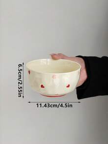 1件/2件/4件 Ins風陶瓷碗，小眾創意愛心形碗，居家早餐穀物鳥巢碗，精緻下午茶甜點碗，西餐廳牛排義大利麵碗，甜湯沙拉碗，米飯碗 - 彩色 - 查看 11