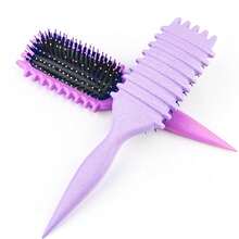 Curl Defining Brush, 1 PCS Curly Hair Brush, Brush For Curly Hair, For Combing And Shaping Men's And Women's Curls To Reduce Pulling - Mauve Purple - View 2