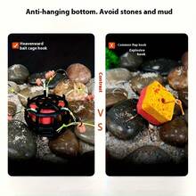 Bộ 1 bộ lồng mồi chống vướng kiểu Châu Âu, lồng mồi bằng chất liệu ABS chắc chắn, sáu lưỡi câu xoay bằng thép carbon, tùy chọn trọng lượng 7-13 pound, bộ câu tự xoay dành cho cá chép và cá diếc kiểu Châu Âu, giúp tăng tỷ lệ thành công khi câu cá. - Nhiều màu - Xem 3