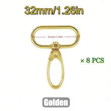 Bộ 8 chiếc móc xoay kim loại 16-38mm, móc càng cua, vòng chìa khóa, móc treo, phụ kiện tự làm móc khóa, dây đeo và túi xách. - 8 cái - Xem 10