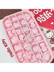 SANRIO Silicone Ice Cube Tray With Lid - Cute Cartoon Shape, Perfect Molding, Suitable For Home Ice Making - Multicolor - View 9