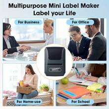 Portable Label Maker - Wireless Label Printer With 5 Rolls Of Different Size Label Paper; Compact Thermal Label Printer For Small Businesses, Offices And Home Use; Ink-Free Label Maker Compatible With IOS And Android - Multicolor - View 7