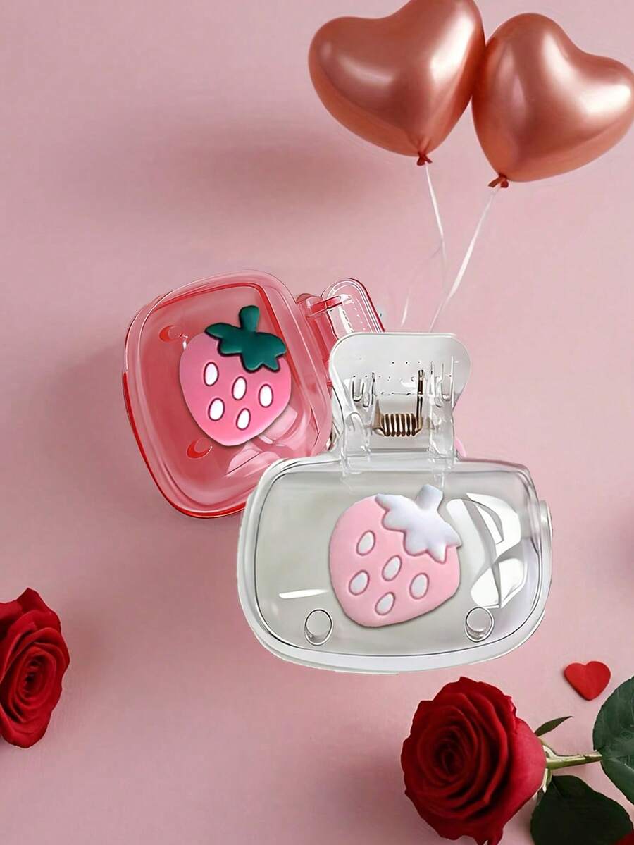 Giá đựng bàn chải đánh răng hình quả dâu tây, họa tiết dâu tây dễ thương, nhỏ gọn và di động, dễ mang theo, bảo vệ đầu bàn chải đánh răng, thiết kế hai lỗ thoát nước và thông gió, thích hợp sử dụng tại nhà, ký túc xá và khi đi du lịch | Hộp đựng đầu bàn chải đánh răng dễ thương, trợ thủ đắc lực cho việc sắp xếp phòng tắm, lựa chọn lý tưởng cho gia đình và ký túc xá. - nhiều màu - Xem 1