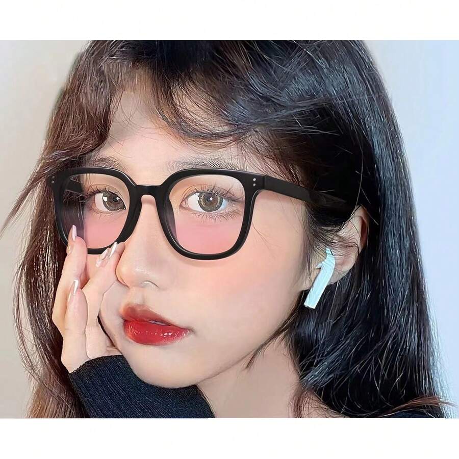 New Rivet  Square Frame Fashion  Blush-Colored  For Women With Unique Style - 亮黑腮紅 - 查看 1