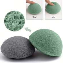 3pcs New Activated Charcoal & Konjac Face Sponge Set, Deep Cleansing & Exfoliating, Suitable For Oily, Dry & Sensitive Skin, Natural Facial Cleansing Tool - Multicolor - View 10