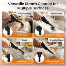 Handheld Steam Cleaner, 2500W Portable Steam Cleaner With 1200ml Tank & 6 Adjustable Settings – Fast 15-Second Heating, 221°F High-Pressure Steam For Auto Detailing, Grease Removal, Tile & Grout Cleaning – Heavy-Duty, Chemical-Free, White - 美規A型插(110-127V) - 查看 6