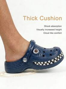 Pantuflas de cocodrilo de verano antideslizantes, suaves y cómodas para hombres, diseñador - Azul - Ver 2