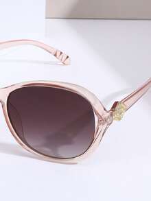 1 Stück ovale Retro Damen, Champagner Farbverlauf Farbdesign, herzförmige eingesetzte Bügel, geeignet für Strand, Reise, Urlaub, Straßenmode - Ombre - Übersicht 5