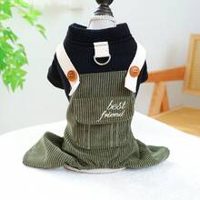 PETCIRCLE 1件宠物衣服，狗狗四脚背带裤，小型犬可爱装扮 - 可爱朋友背带裤 - 彩色 - 查看 13