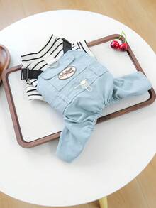 PETCIRCLE 1pc Pet Clothes, Dog Apparel, Spring/Summer New Thin Overalls For Small Dogs - Pea Green - Multicolor - View 6