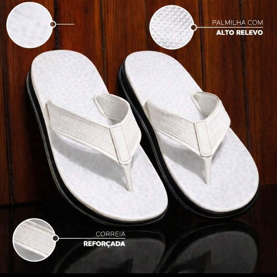 Men's Casual Urban Style Flip-Flops - New Release - White - View 1