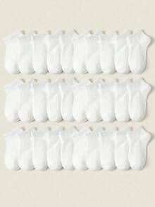1/12/24 pares de calcetines suaves para bebé, calcetines casuales unisex para infantes, calcetines cómodos, elásticos y transpirables para uso diario, adecuados para bebés de 0 a 36 meses, para todas las estaciones, calcetines para bebé, calcetines para niños pequeños, calcetines cortos, calcetines para pre-caminantes, unisex, regalo de vuelta al colegio, regalo de Navidad, set esencial para recién nacidos - Blanco - Ver 2