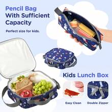 3pcs Large Capacity Backpack Set, Portable Backpack With Lunchbag- Spacious Bags, Convenient Lunch Bag, Pencil Holder, Multiple Pocket Design,Adjustable Wide Padded Straps, Zipper Closure, Pencil Case Included Lightweight School Backpack For Elementary, High, Casual Outings, Ideal For Everyday Use, School Backpack Birthday Present, Back-To-School Gift Bags, Great For Daily Travel - Space - View 9