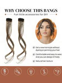 Peluca con estilo de cabello de dragón, con un ligero cabello rizado con forma de 8 a ambos lados, puede crear una forma de rostro natural y es adecuada para que las mujeres la usen. Esta peluca presenta un diseño de flequillo con forma de 8, adecuado para el uso diario, también se puede usar como accesorio de invierno, pasador de cabello para fiestas o pasador de cabello de moda. Se puede regalar a la madre en el Día de la Madre, Pascua o para el Mundial 2026. Accesorios de verano para el cabello, pinzas para el cabello de playa, vacaciones, viajes - Multicolor - Ver 4