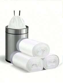 浴室垃圾袋，每卷50个，粉色小号垃圾袋，结实轻薄材质，一次性垃圾袋，适用于办公室和家庭垃圾桶，每卷50个 - A - 查看 3