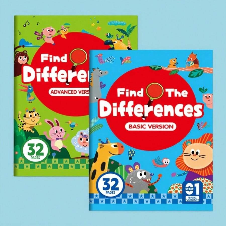 1 Libro de Actividades de Diferencias Ocultas, incluye 32 ejercicios interactivos de observación y memoria | Entrenamiento de atención y concentración | Habilidades de percepción visual, con páginas numeradas para enfocar la atención | Cuaderno educativo | Libro de actividades de aprendizaje científico para mejorar la concentración y la observación | Juegos de objetos ocultos interesantes y atractivos para promover el desarrollo cognitivo - multicolor al azar - Ver 1