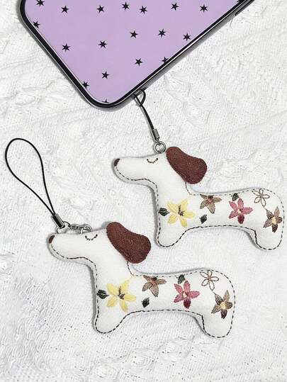 Móc khóa hình chó Dachshund dễ thương, mặt dây chuyền đính hạt thủ công, đồ trang trí hình động vật tự làm, đồ trang trí treo phong cách Y2K tinh tế, móc khóa dây đeo hoặc túi xách, món quà tuyệt vời cho bạn bè.