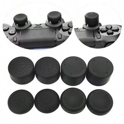8pcs/Set Silicone Thumb Grip Caps, Non-Slip Joystick Thumbstick Covers Kit Compatible With PS4/ Series, Protect Original Controllers From Wear And Tear
