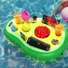 Cubo de hielo de verano, soporte para taza con diseño de aguacate, piña y árbol de coco, almohadilla flotante inflable con planta verde - multicolor - Ver 8