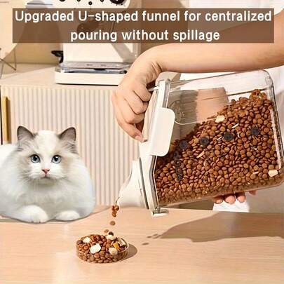 Hộp đựng thức ăn cho thú cưng bằng nhựa PP - Kín khí và chống ẩm, có cốc đong và tay cầm. Được thiết kế để đựng thức ăn cho chó/mèo - Một hộp đựng thức ăn khô tiện dụng để cất giữ đồ dùng cho thú cưng trong nhà bếp. Hộp đựng thức ăn cho mèo, hộp đựng thức ăn cho chó kín khí, hộp đựng thức ăn chống ẩm, hộp đựng thức ăn cho mèo kín hơi, hộp đựng thức ăn đông khô.