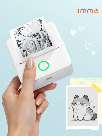 JMMO Máy in mini, Máy in nhãn dán không cần mực, Máy in bỏ túi nhỏ cắt miễn phí, Máy in nhiệt di động cho nhật ký ảnh, Ghi chú, Ứng dụng Timy Print kết nối điện thoại với giấy in nhiệt để trang trí Halloween DIY, Quà tặng Giáng sinh cho ngày tựu trường