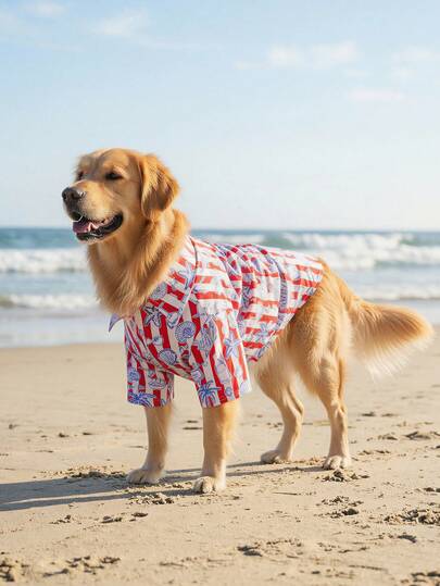 Dog Leisure Shirts For Summer - Breathable Lightweight Dog Summer Clothes, Summer Shirts For Small Medium Large Dogs, All Over Printing Dog Clothes