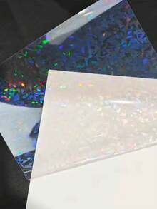 Y&D 10张A4全息贴纸，透明乙烯基自粘防水膜，带水钻彩虹星图案 - 多色 - 查看 15