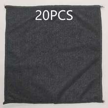 20 piezas Juego de toallas de cocina, paños de limpieza de microfibra súper absorbentes de color negro y gris claro, con gran absorción de agua, suaves, eliminación de manchas, adecuados para limpiar vidrio, encimeras de cocina, ollas y sartenes, grifos, campanas extractoras, automóviles, aplicables para cocina, baño, hogar y talla grande - Multicolor - Ver 12