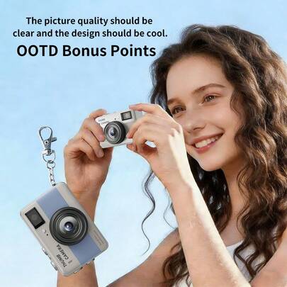 新款CCD复古迷你数码相机，高清像素，可拍照录像，不支持自拍，是送给家人、老师和亲朋好友的完美礼物。