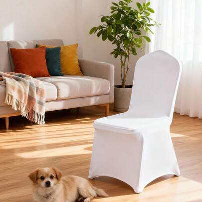 Elastic Universal Chair Cover, Solid Color, Washable & Removable, Suitable For Wedding, Hotel, Restaurant, Party, Mother's Day, Christmas, Back To School Decoration