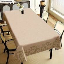 1pc Elegant Beige Tablecloth - Soft, Machine Washable, Easy To Clean, Rectangular Design For Indoor/Outdoor Use, Perfect For Themed Parties & Home Decor - Nhiều màu - Xem 1